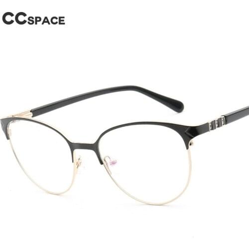 46884 Women Anti Blue Light Stainless Steel Optical Eyebrow Grade Glasses Frames Acetate Leg Fashion Computer Eyeglasses