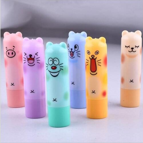 1PC at random color Moisturizing Colourless Cartoon Lip Balm Natural Plant Sphere Lip Gloss Fruit Embellish lipstick Tools T0528