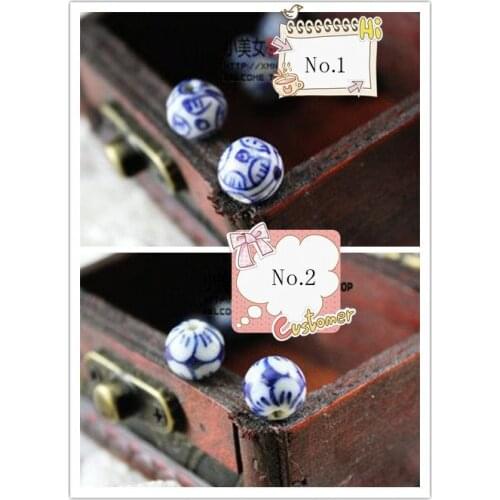 10MM 100PCS 2 Styles Vintage Ceramic Beads Glass Porcelain Loose Bead Jewelry Accessory