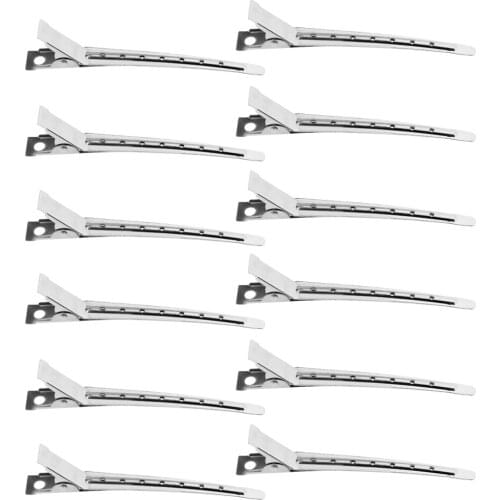 12 Lot Stainless Steel Sectioning Curl Clips Clamps Accessories with Hole Silver