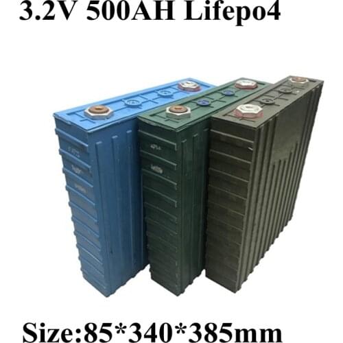 2pcs New 3.2V 500ah Lifepo4 Lithium Battery 3C Discharge for 12V 24V 48V Solar Energy Storage Motorhome Inverter RV Battery Pack