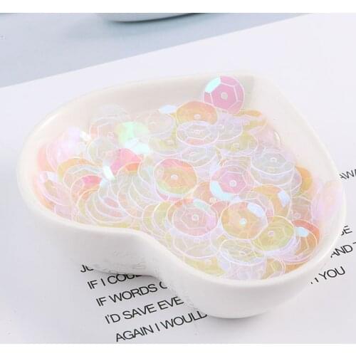 360Pcs (approx 10g) 8MM AB Transparent Cup Loose Sequins Paillette Iridescent Wedding Favor Sewing pvc sequin Costume Hot sale