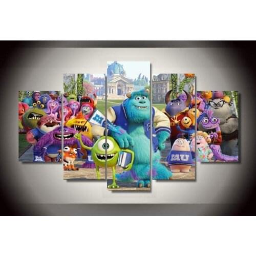 5 Pieces/sets Canvas Art Monsters University Monsters Inc Canvas Paintings Decorations For Home Wall Art Prints Canvas\A679