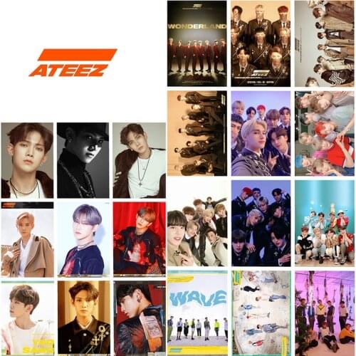 16Pcs/ Set Kpop ATEEZ Album YEO SANG SANG MINGI SAN YUN HO Album The Collection HD PVC Cards Self Made LOMO Photocard