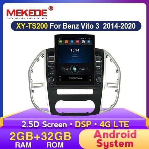 MEKEDE Tesla 9.7‘’ screen Car radio multimedia GPS player For Mercedes Benz Vito 3 W447 2014 2015 2016- 2020 WIFI BT camera