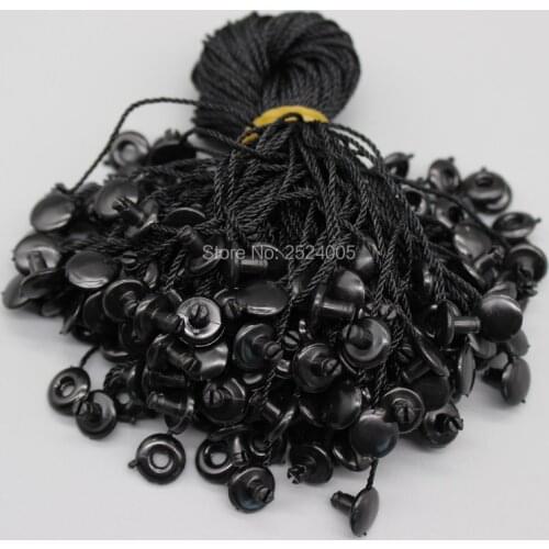 Free shipping length 18cm clothing hang tag cords/string buckle/tag line/thread/white black round buckle/sling 1000 pcs a lot