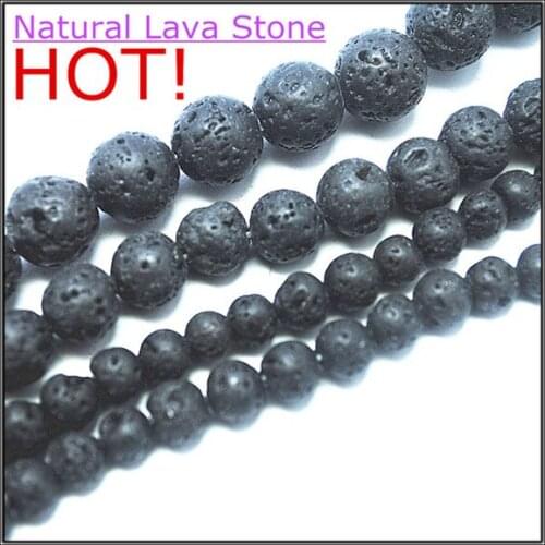 Hot 1 string nature lava stone jewelry beads charms nature gem stone jewelry findings components size 4mm 6mm 8mm 10mm 12mm 14mm