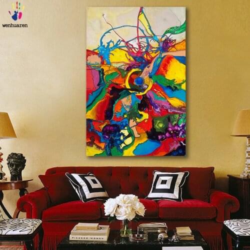 DIY colorings pictures by numbers with colors abstract Color collision art picture drawing painting by numbers framed Home