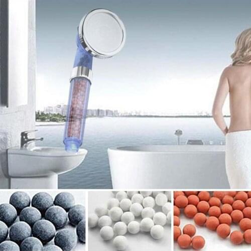Shower Element Negative Ion Energy Balls Shower Head Anion Refill Water Beads Stones Handheld Ceramic Tomalin Tool Saving U2M2