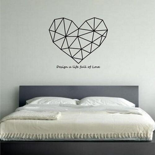 Geometric Heard With Quotes Home Wall Decals Education Wall Art Poster Vinyl Wall Stickers Muraux Murals Home Decor Poster A383