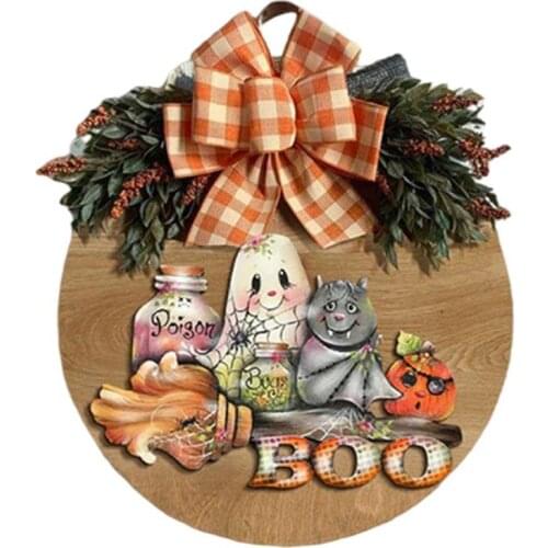 Door Tag Garland Family Decorative Wood Round Wreaths Front Door Wreath Hanging for House and Office Decoration