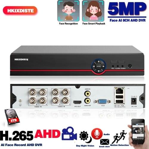 H.265 Security CCTV AHD DVR 8 Channel 5MP 6 in 1 Hybrid Digital Video Surveillance Recorder 8CH XMEYE DVR NVR System ONVIF 4CH