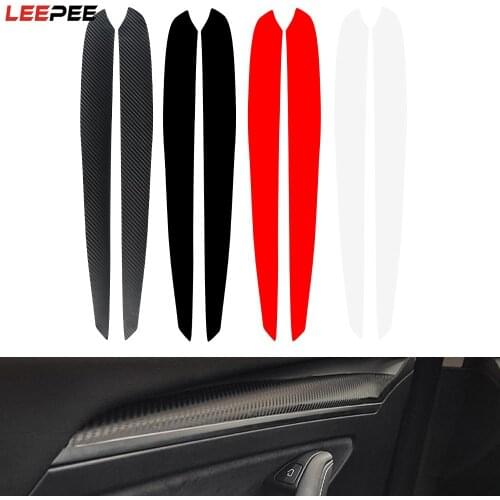 LEEPEE Edge Corner Guard For Tesla Model Y Carbon Fiber 2pcs Anti-collision Scratch Car Door trim Sticker Auto Protection Film