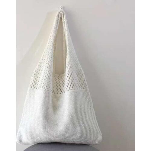 Summer Chic Simple Woven Handbag For Women 2021 Retro Brand Hollow Shoulder Bag Large Capacity Wool Shopping Tote Bag Bolsas