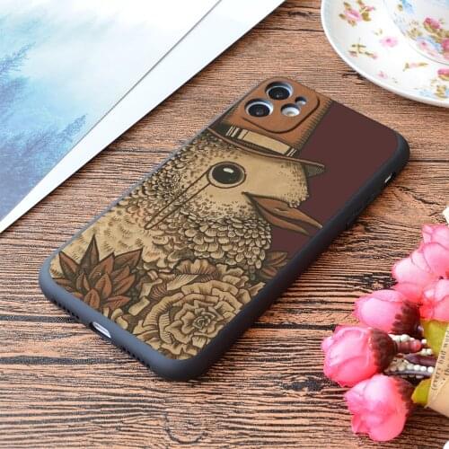 For iPhone A Very Dapper Bird Print Soft Matt Apple iPhone Case