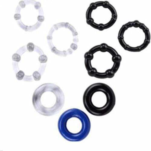 Set of 3PCS Durable Cock Rings Bead Penis Ring Male Delay Ejaculation Lasting Erection Ring Sex Toys For Men Adults
