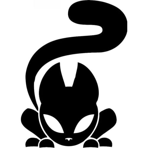 Cat Animal Cartoon Car Sticker High Quality Car Window Decoration Personality Pvc Waterproof Decal Black/white, 16cm*11cm