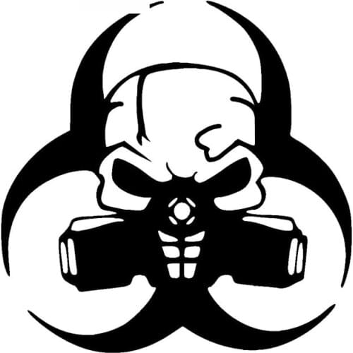 Car Sticker The Coolest Hazard Recognition Skull Car Sticker PVC Motorcycle Bike Graphic Creative Black/White,15cm*15cm