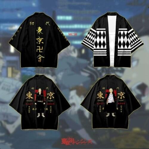Anime Tokyo Revengers Cosplay Cloak Kimono Coat Jacket Men Short-Sleeve Halloween Tokyo Avengers Shirt Shorts Uniform Capes