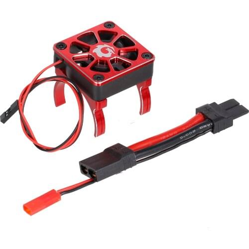 RC Motor Heatsink Cooling Fan with 2 Clamps Adapter Cable for 540 550 Brushed Motor Traxxas Hsp Redcat TRX4 Scx10 Tamiya D90 Hpi