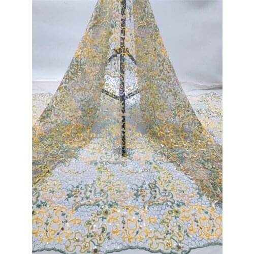 Speical sequins Embroidered tulle french net fabric 8JRB-6611 Embroidered tulle fabric with sequins