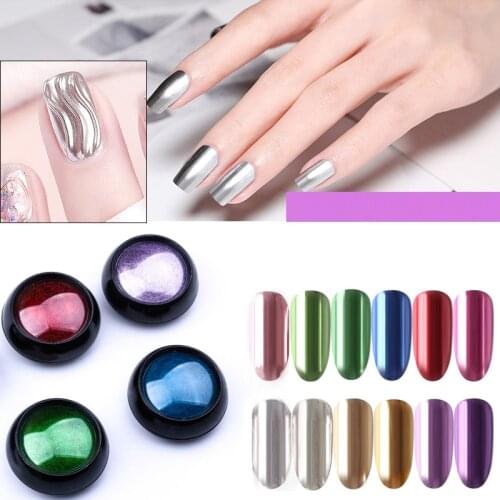 Rose Gold Bubble Mirror Powder Metallic Nail Glitter Holographics Chrome Dust Sparkling Flakes Pigment Manicur Nail Art Decor