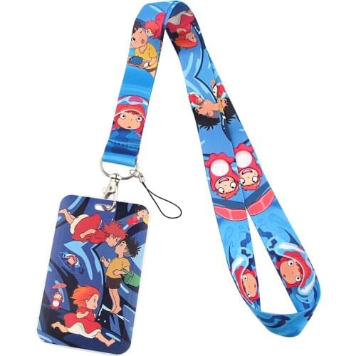 1pc ZF2486 Goldfish Girl And Boy Lanyard Credit Card ID Holder Bag Student Friends Travel Bank Bus Business Card Cover Badge