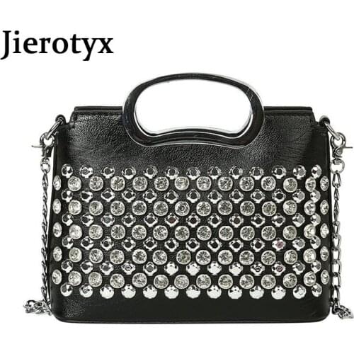 JIEROTYX Fashion Luxury Women Crossbody Bags Exquisite Diamonds Shoulder Bag For Female Tassel Decoration Bags Ladies Handbag
