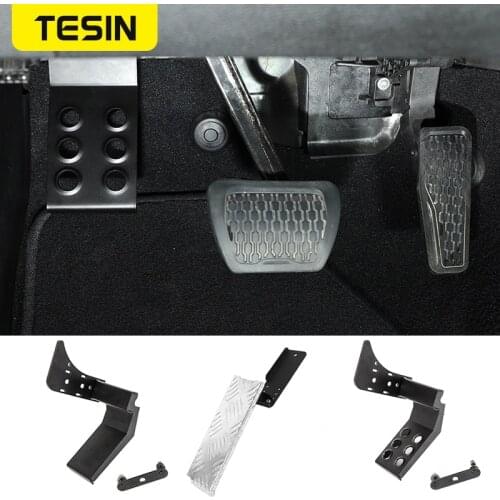 TESIN Car Foot Pedals for Jeep Gladiator JT 2018+ Car Brake Gas Foot Pegs Plate Pads Accessories for Jeep Wrangler JL 2018