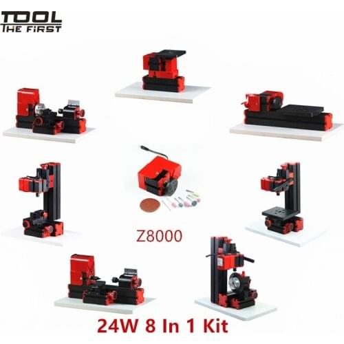 Thefirsttool Z8000 Mini 8 in1 Machine Tool Kit Jigsaw ,Sanding/Drilling/Milling Machine Children Education DIY Best Gift