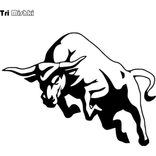 Tri Mishki HZX405 14.7*20cm Jumping bull car sticker funny auto car stickers