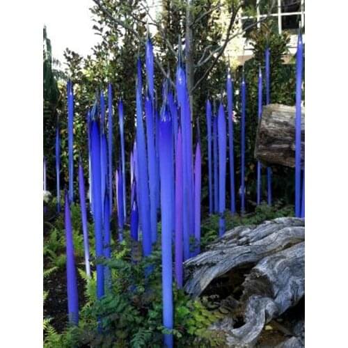 Home Decoration Murano Glass Spears for Hotel Art Glass Outdoor Floor Lamp Hand Blown Blue Glass Standing Sculpture