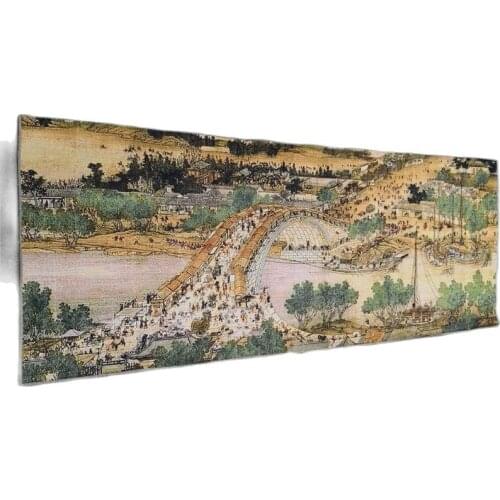 Thangka embroidery portrait religious Tibetan portrait Nepalese Buddhist temple brocade painting silk decoration bridge landscap