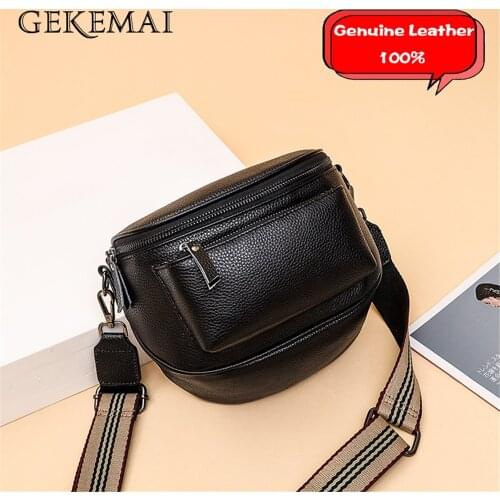 Genuine Leather Women Shoulder Bags 2021 Multifunctional Ladies Messenger Bag Solid Color Design Womens Phone Bags New Wallet