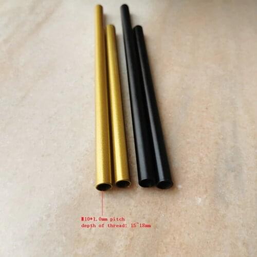 Gold/black m10 female thread m10 inner thread screw metal hollow tube for Lighting accessories Both ends has the inner thread