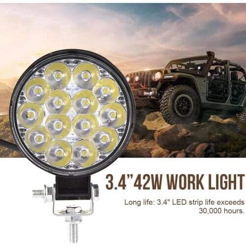 10PCS Led Bar Work Light For Wrangler Modified Lamp 14 Lights 42W LED Lights Super Thin Version LED Work Light Bar 30000 Hours