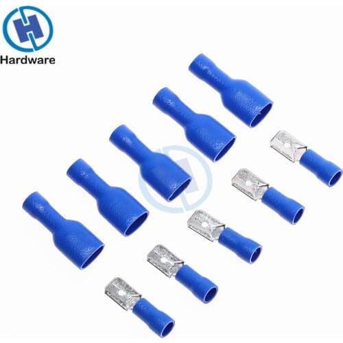 100PCS Insulated Spade Crimp Wire Cable Connector 6.3mm Terminal Male Female Kit 16-14 AWG 22-16AWG 12-10AWG