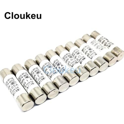 5Pcs 10*38 Fast blow Ceramic Fuse 10x38mm Fuse 380V 500V 0.5A 1A 2A 3A 4A 5A 6A 8A 10A 16A 20A 25A 32A 40A RO15 RT18 RT14