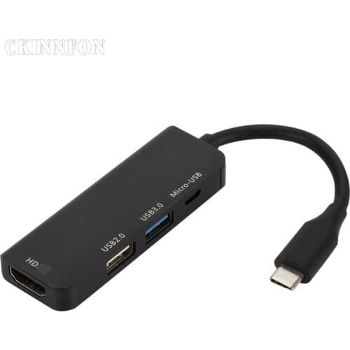 50Pcs/Lot USB C HUB USB-C To 3.0 HUB HDMI-compatible Thunderbolt 3 Adapter For MacBook Samsung Galaxy S9 P20 Pro Type C USB HUB