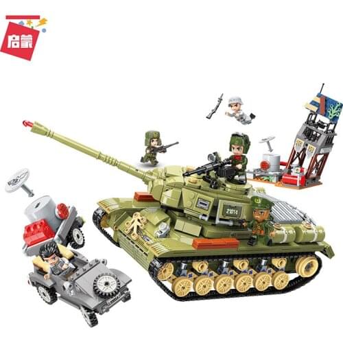 858Pcs 21014 Military Series Heavy Tank Corps Assembly Model Boy Assembling Building Blocks and Inserting Toys Gifts