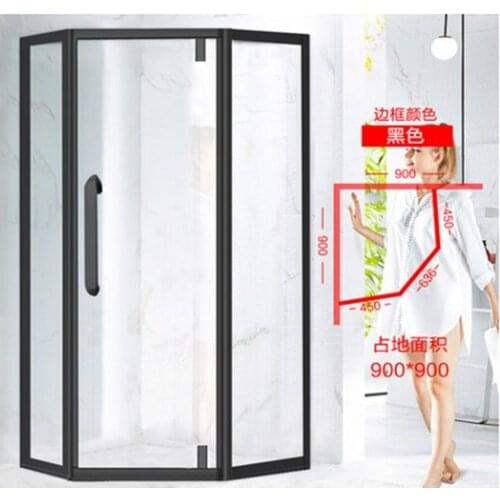 Diamond shower room partition wet-dry separation glass door waterproof stainless steel sliding door bathroom simple bath room