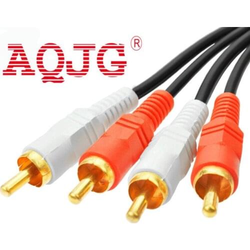1pcs Premium RCA audio video AV cable 2RCA male to 2 RCA male gold-plated 1.5M 3M 5M 10M 20M available AQJG