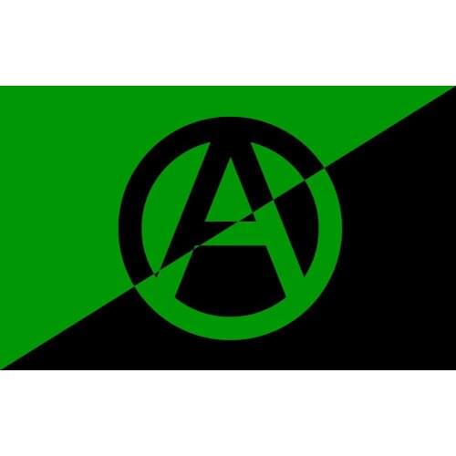 Green anarcho syndicalist flag custom 90x150cm flag banner