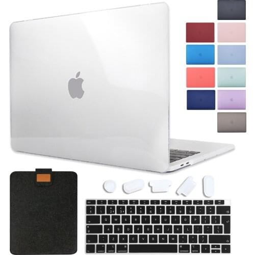 MTT Crystal Matte Case For Macbook Air Pro Retina 12 13 15 16 With Touch Bar Pink Laptop Sleeve+US Keyboard Cover A1708 A2338