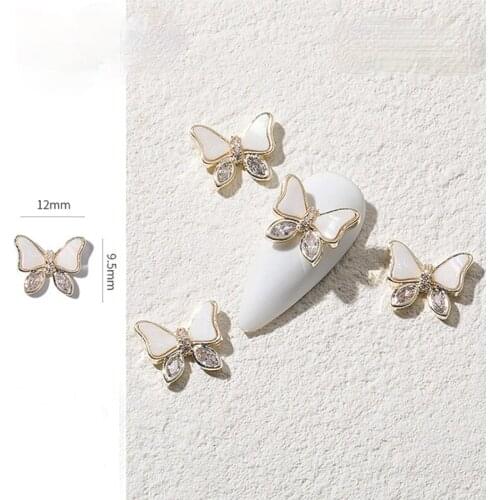 Nail Art Butterfly Jewelry New Japanese Zircon Shell Rotating Nail Decoration Zircon Nail Diamond 5pcs
