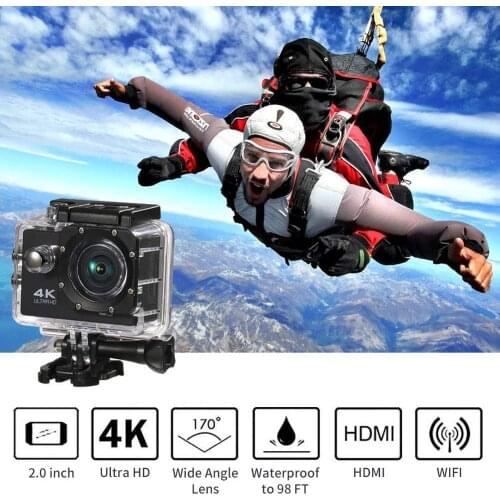 4K UHD Wifi Sport Action Mini Camera 16MP 170 Degree Wide Angle 2 inch LCD Micro Cam Outdoor Waterproof DV Support Hidden TF Car