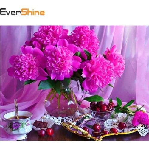 EverShine 5D Diamond Painting Flower Full Square Diamond Embroidery Set Diamond Mosaic Cross Stitch Rhinestone Home Decoration
