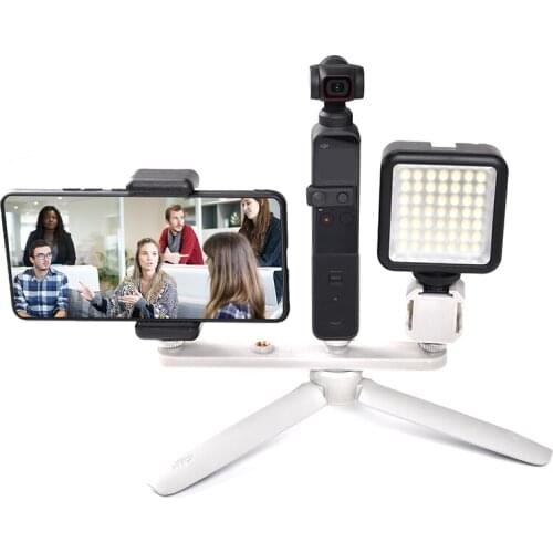 Gimbal camera extended bracket Cold boots Fill light/mobile phone mount holder for DJI osmo 4 om4 / osmo pocket 2 gimbal camera