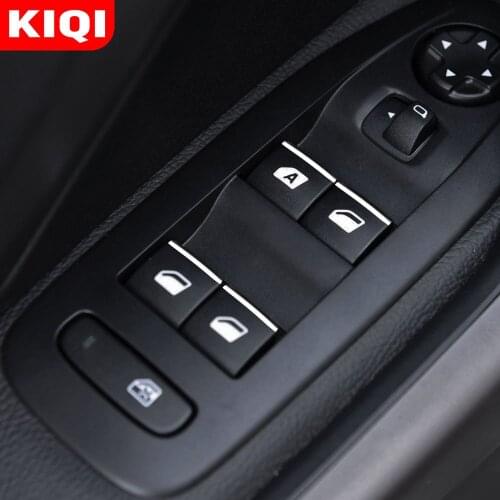 KIQI ABS Chrome for Peugeot 408 2012 - 2021 607 2004 - 2020 Window Switch Button Sequins Protection Cover Trim Stickers