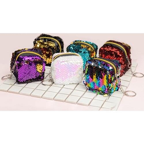 Fashion Adults With Coin Bag Stereo Sequins Purse Heigh Quality Mini Wallet Headset Storage Pouch For Men And Women